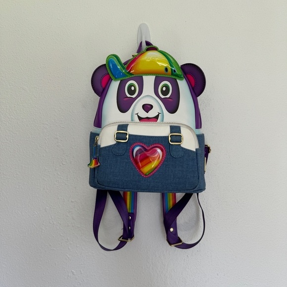 Loungefly X Lisa Frank Painter Panda Bear Rainbow Backpack - Picture 1 of 10